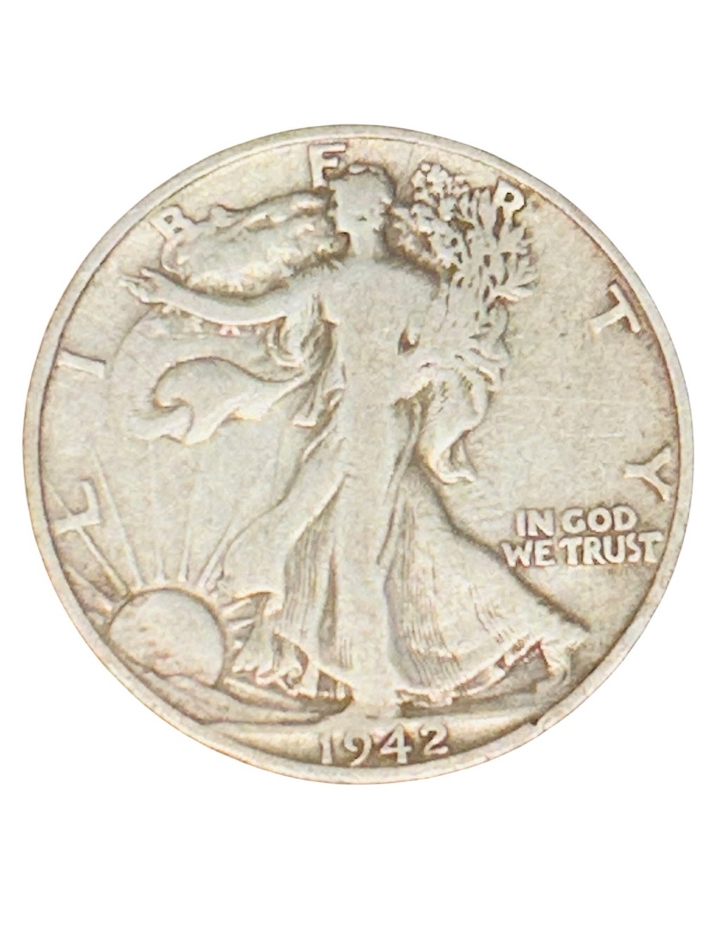 1942-S Walking Liberty Half Dollar Silver Coin - Silver - Picture 4 of 6